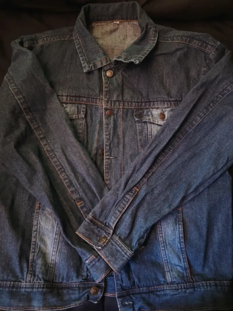 Chaqueta de mezclilla azul para hombre