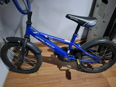 Bicicleta infantil Opaltech azul con frenos - miniatura 2