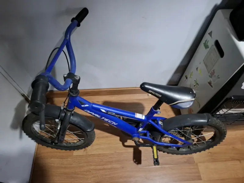 Bicicleta infantil Opaltech azul con frenos - 3