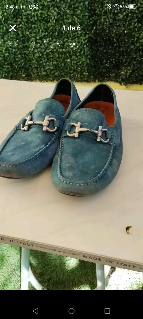 Mocasines de cuero azul Ferragamo original - 1