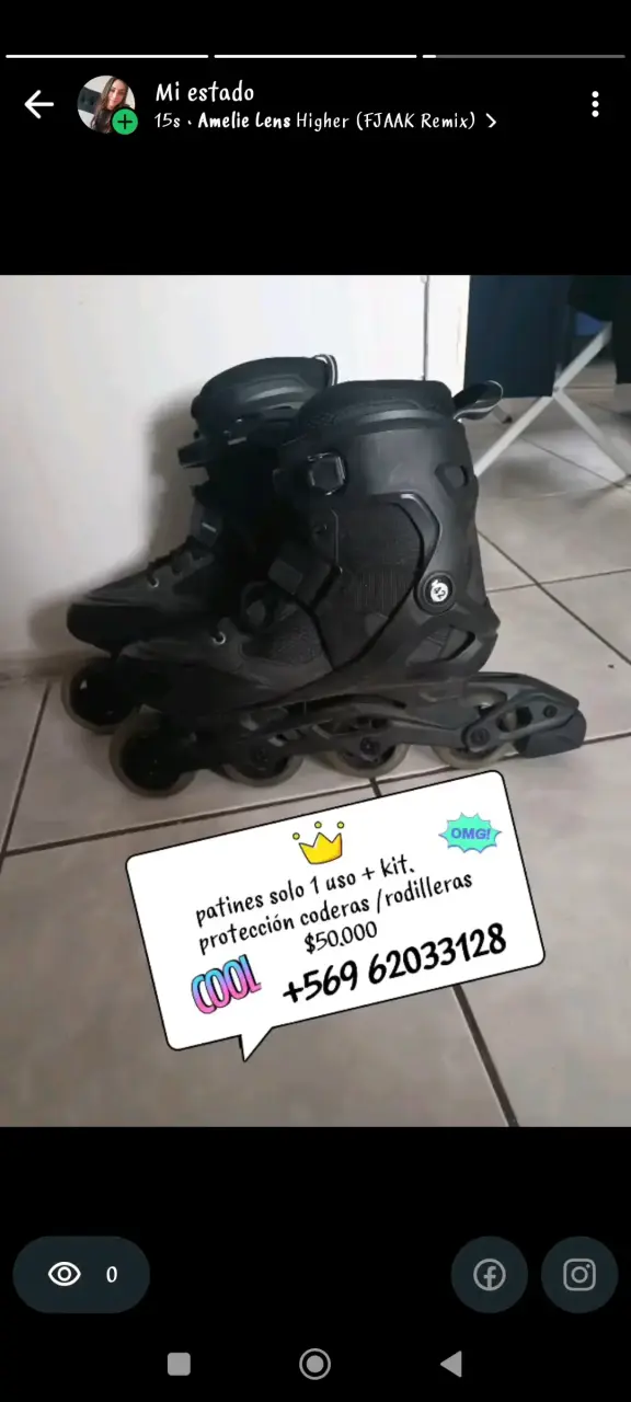 Patines en línea negros con kit de protección