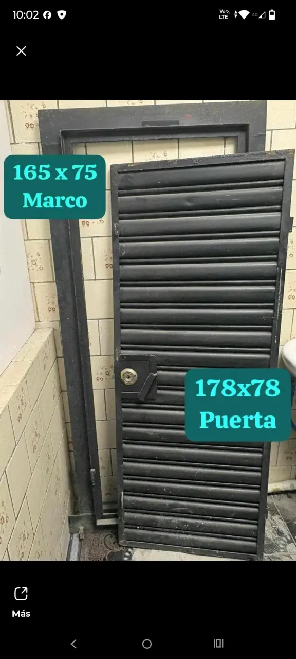 Puerta de fierro con marco 178x78 cm - 1