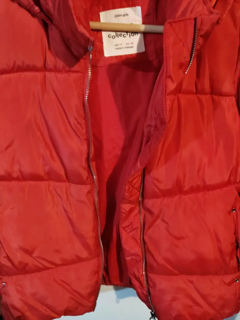 Chaqueta acolchada roja para invierno - 5