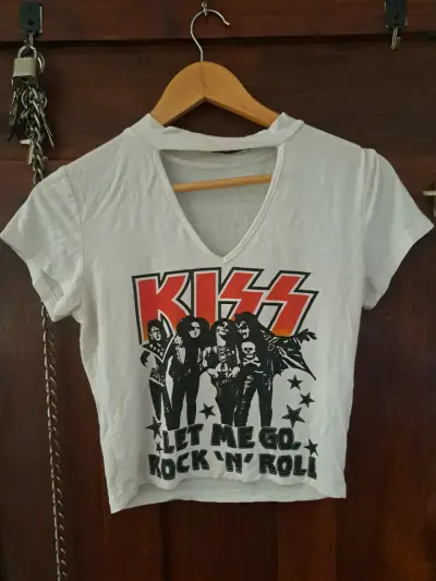 Polera blanca Kiss Let Me Go Rock 'N' Roll - miniatura 1