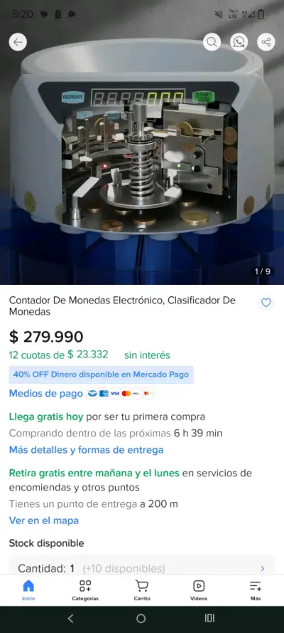 Contador y Clasificador de Monedas Electrónico - miniatura 5
