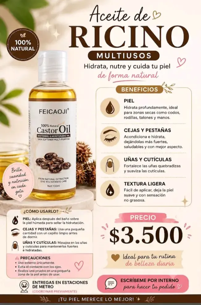 Aceite de Ricino Multiusos Feicaoji 100ml