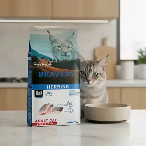 Alimento para gato esterilizado Bravery Herring 7kg - 1