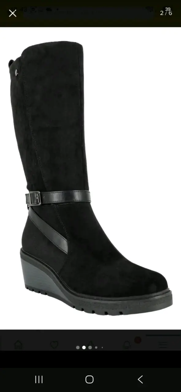 Botas negras de mujer con tacón bajo - 1