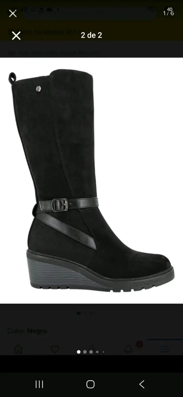 Botas negras de mujer con tacón bajo - 2