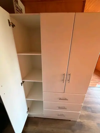Armario de Madera Blanco con Cajones - miniatura 1
