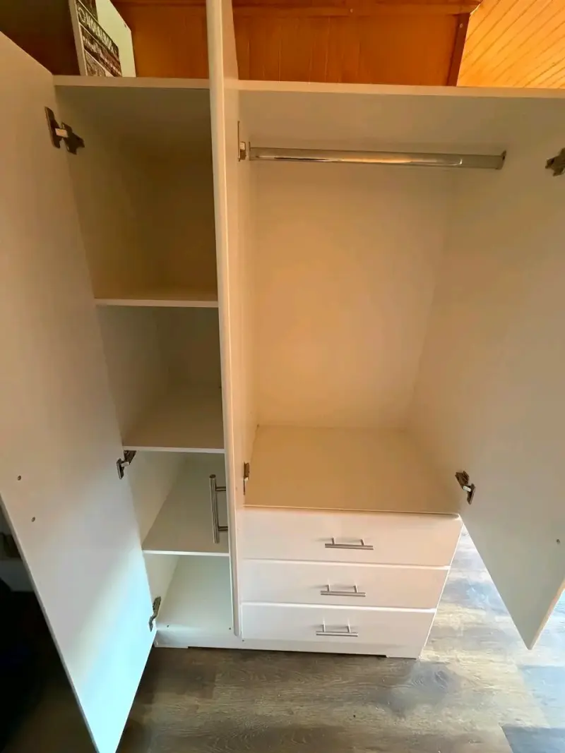 Armario de Madera Blanco con Cajones - 2
