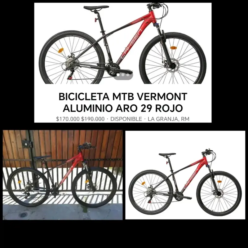 Bicicleta MTB Vermont Aro 29 Roja - 2