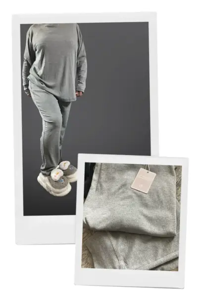 Pijama mujer gris cómodo y suave - miniatura 2