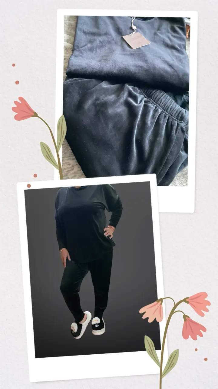 Conjunto de Pijama Negro plush para Mujer - 3