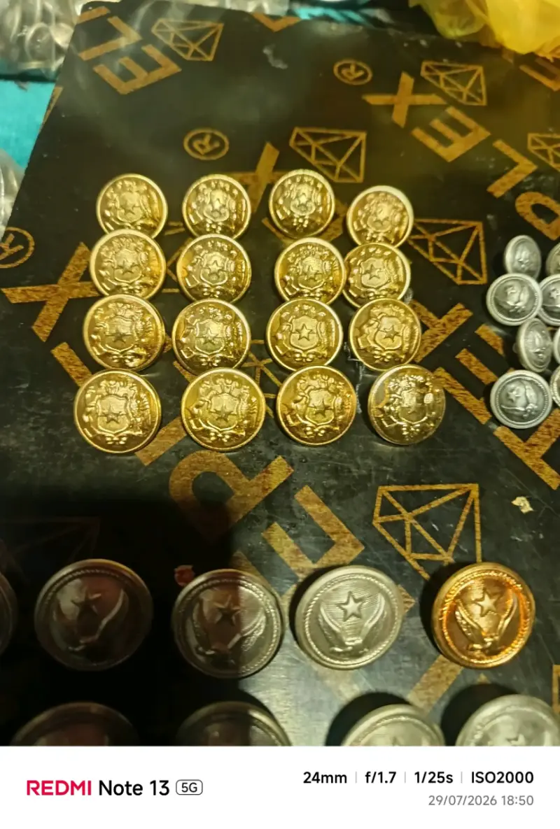 Botones Metálicos Decorativos con Diseño de Águila y Estrella - 3