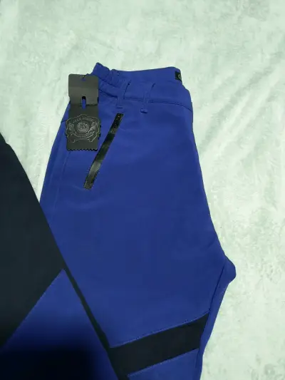 Pantalones de trekking azul y negro con bolsillos - miniatura 4