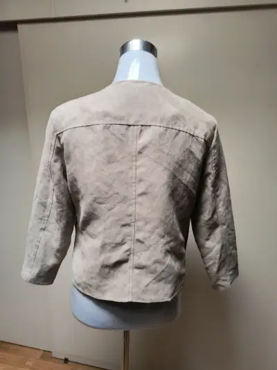Chaqueta de gamuza con flecos beige Sybilla - miniatura 3