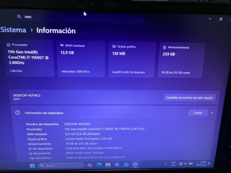 Laptop Intel Core i7 11va Gen 12GB RAM - 3