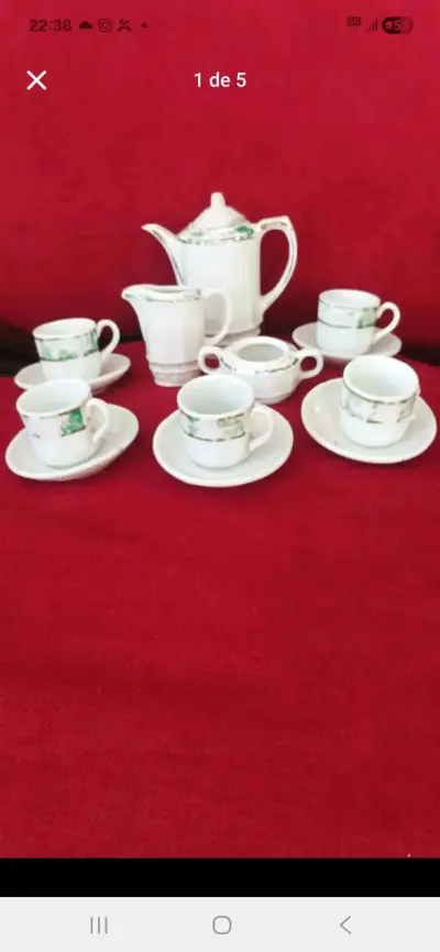 Juego infantil de té de porcelana alemana año 1920 - miniatura 1