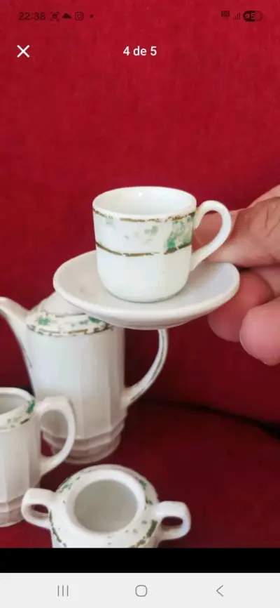 Juego infantil de té de porcelana alemana año 1920 - miniatura 4