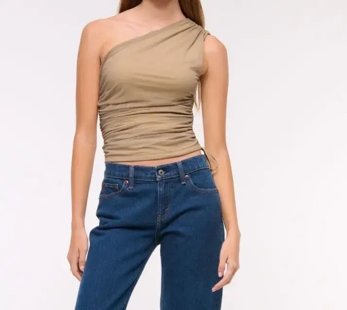 Top Beige Abercrombie & Fitch One Shoulder - 1