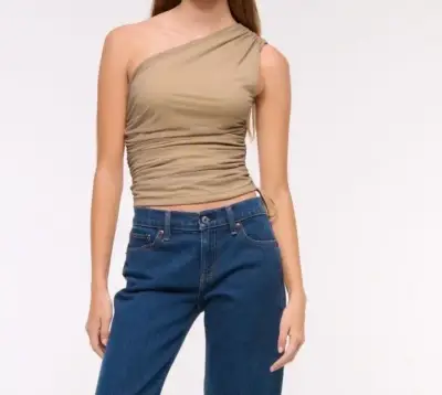 Top Beige Abercrombie & Fitch One Shoulder - miniatura 1