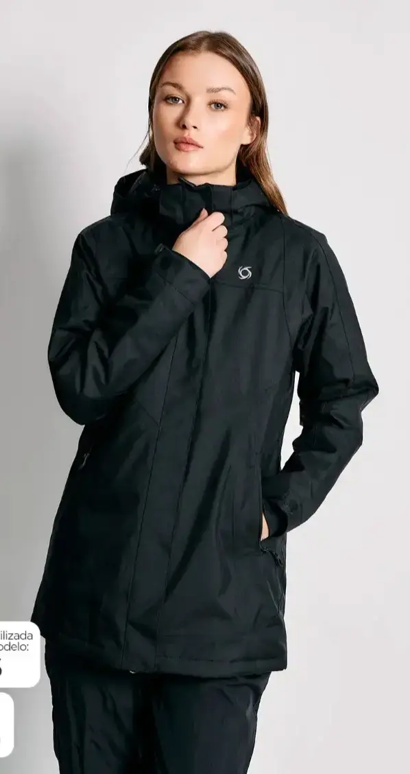Parka Negra Mujer Doite Heritage Impermeable - 2