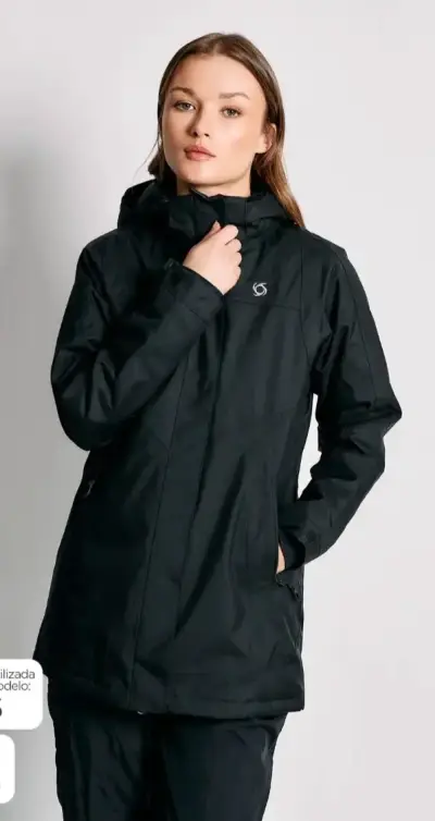 Parka Negra Mujer Doite Heritage Impermeable - miniatura 2