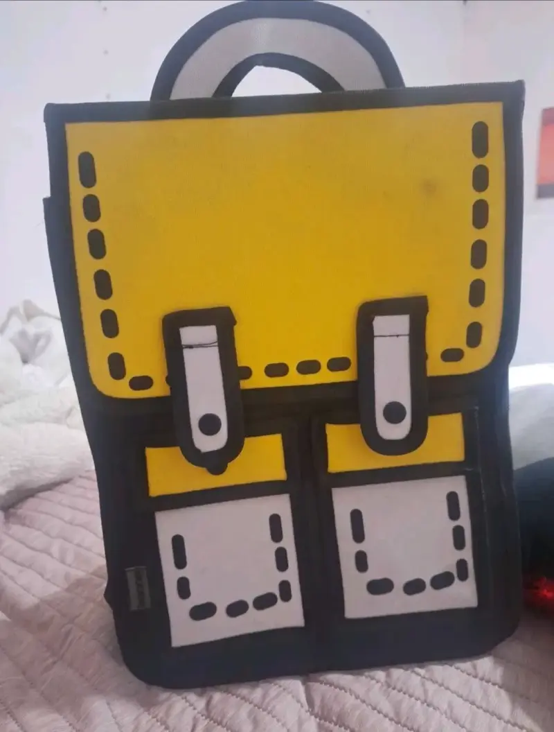 Mochila estilo cómic amarillo y negro - 1