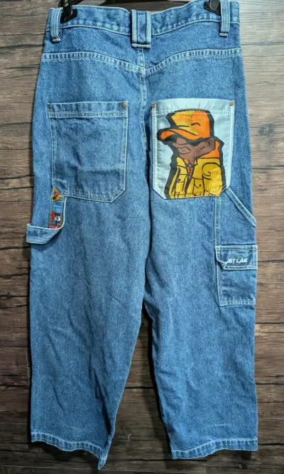 Jeans de mezclilla Jet Lag con diseño gráfico - miniatura 1