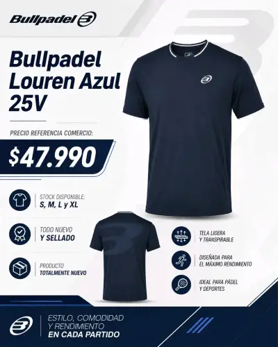 Polera Bullpadel Louren Azul 25V para Pádel - miniatura 1