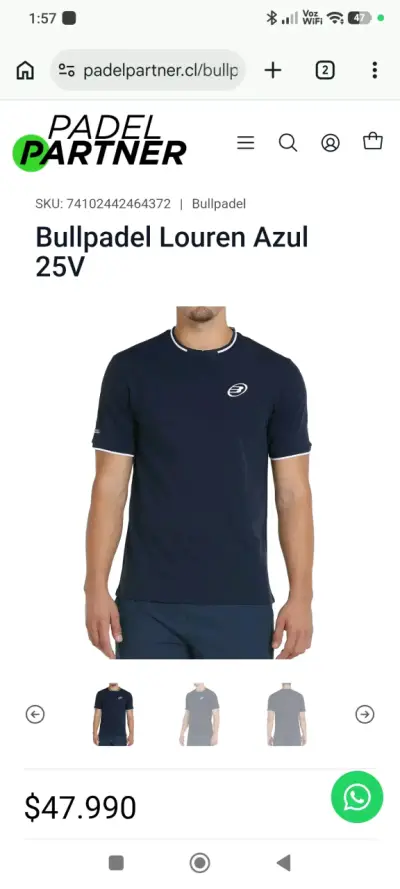 Polera Bullpadel Louren Azul 25V para Pádel - miniatura 4