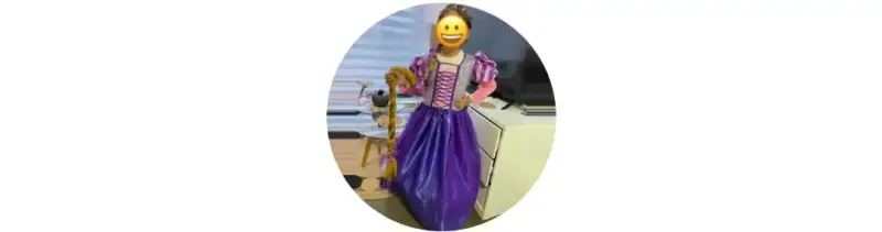 Disfraz de princesa infantil morado con trenza - 3