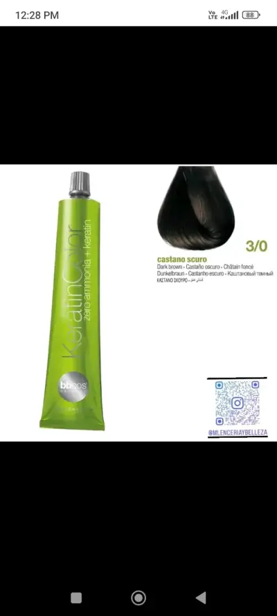 Tinte para cabello negro sin amoníaco bbcos - miniatura 5