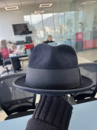 Sombrero Fedora Stetson Negro de Lana - miniatura 3