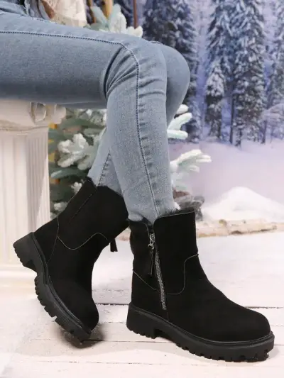 Botines negros de invierno con cierre lateral - miniatura 2