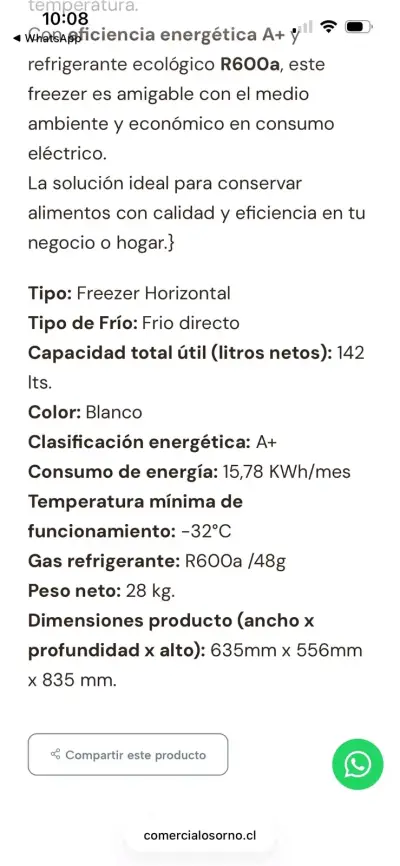 Congelador horizontal Libero A+ en buen estado - miniatura 6