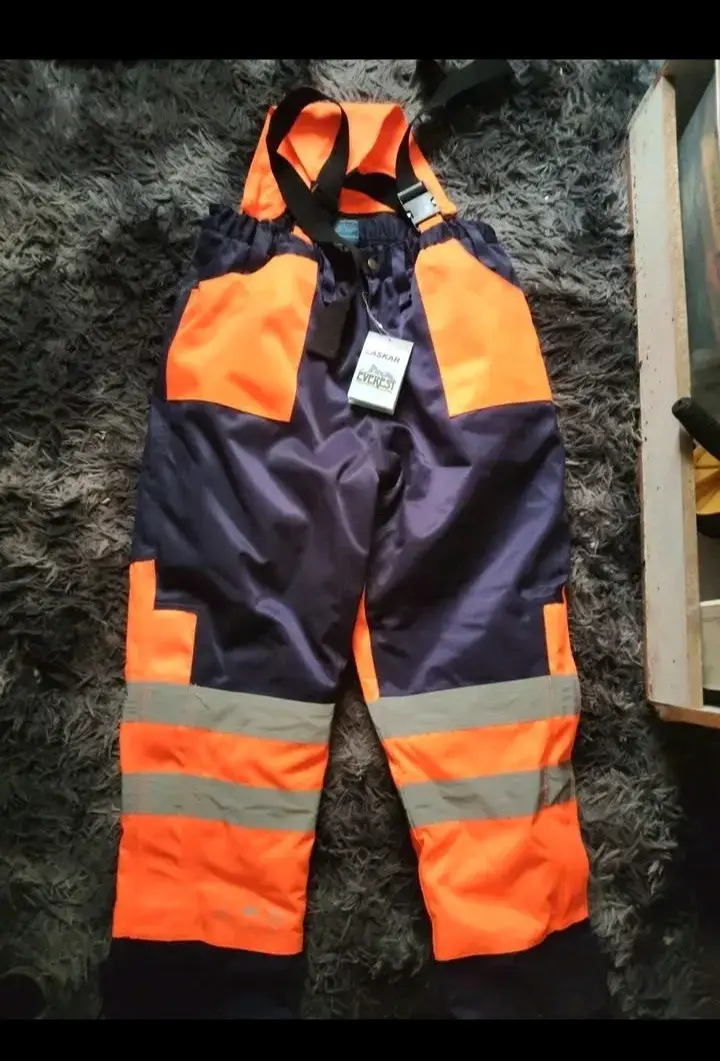 Pantalones de trabajo reflectantes naranja y azul