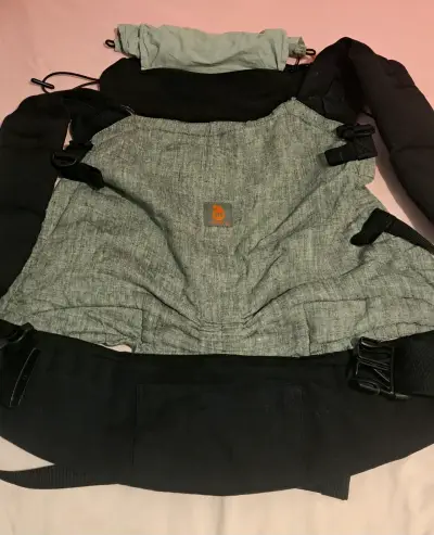 Mochila portabebé gris ergonómica - miniatura 6
