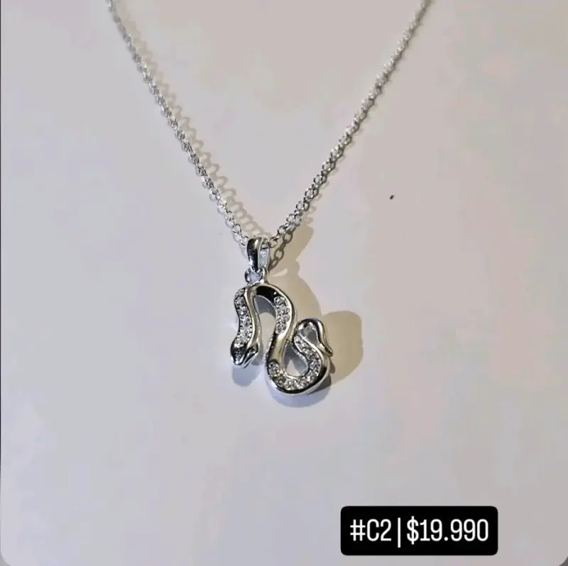 Collar de plata con colgante de serpiente