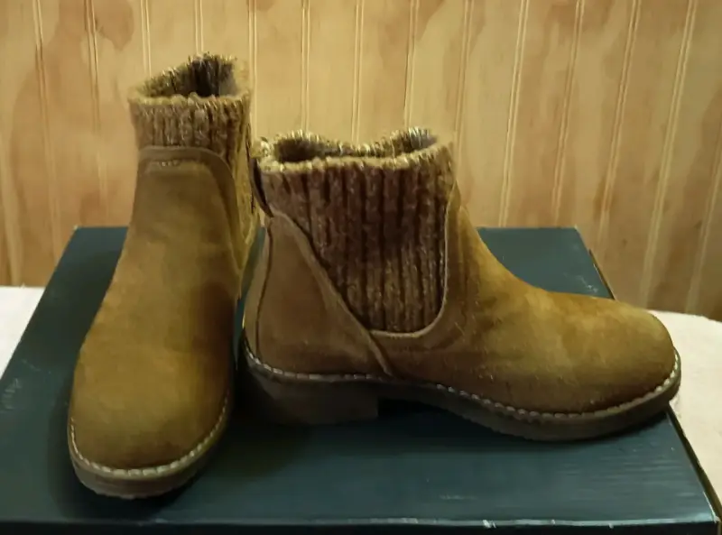 Botas de invierno para mujer color burdeos con forro de lana - 3
