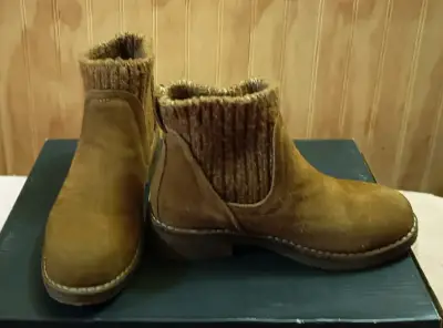 Botas de invierno para mujer color burdeos con forro de lana - miniatura 3