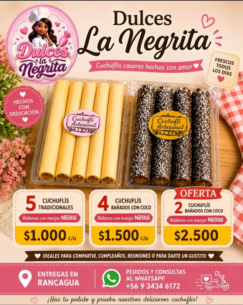 Cuchuflís Tradicionales y bañados en chocolate