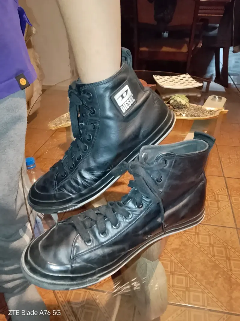 Botas de cuero negras Diesel para hombre