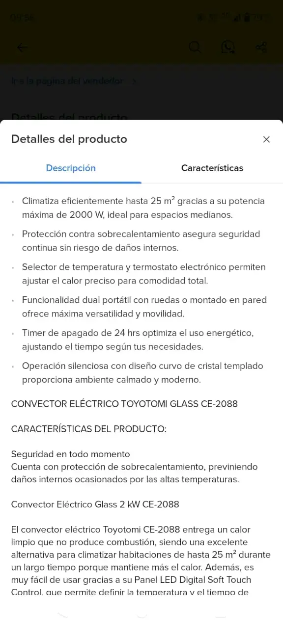 Convector Eléctrico Toyotomi Glass-2088 Blanco - 5