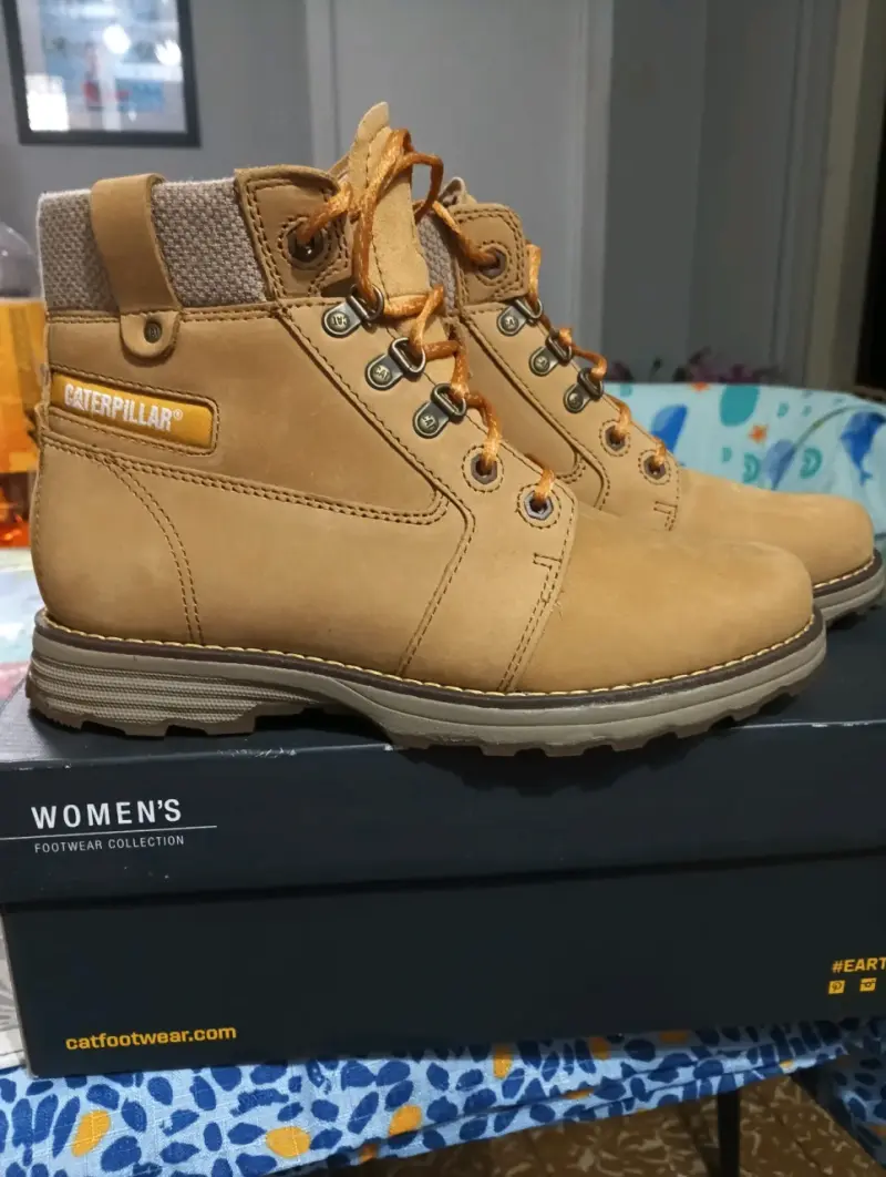 Botines de cuero para mujer CAT Charli WP café - 2
