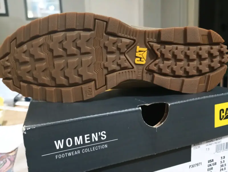Botines de cuero para mujer CAT Charli WP café - 5