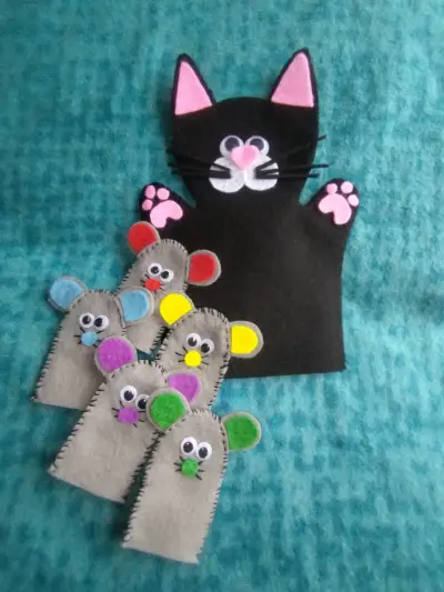 Guantes de títeres de fieltro para niños - miniatura 2