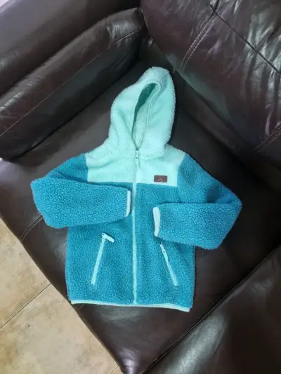 Chaqueta polar para niños azul con capucha - miniatura 1