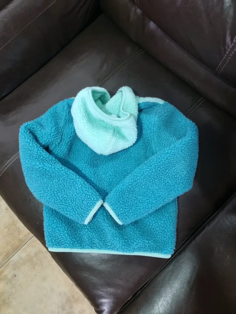 Chaqueta polar para niños azul con capucha - 2